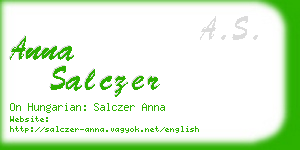 anna salczer business card